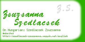 zsuzsanna szedlacsek business card